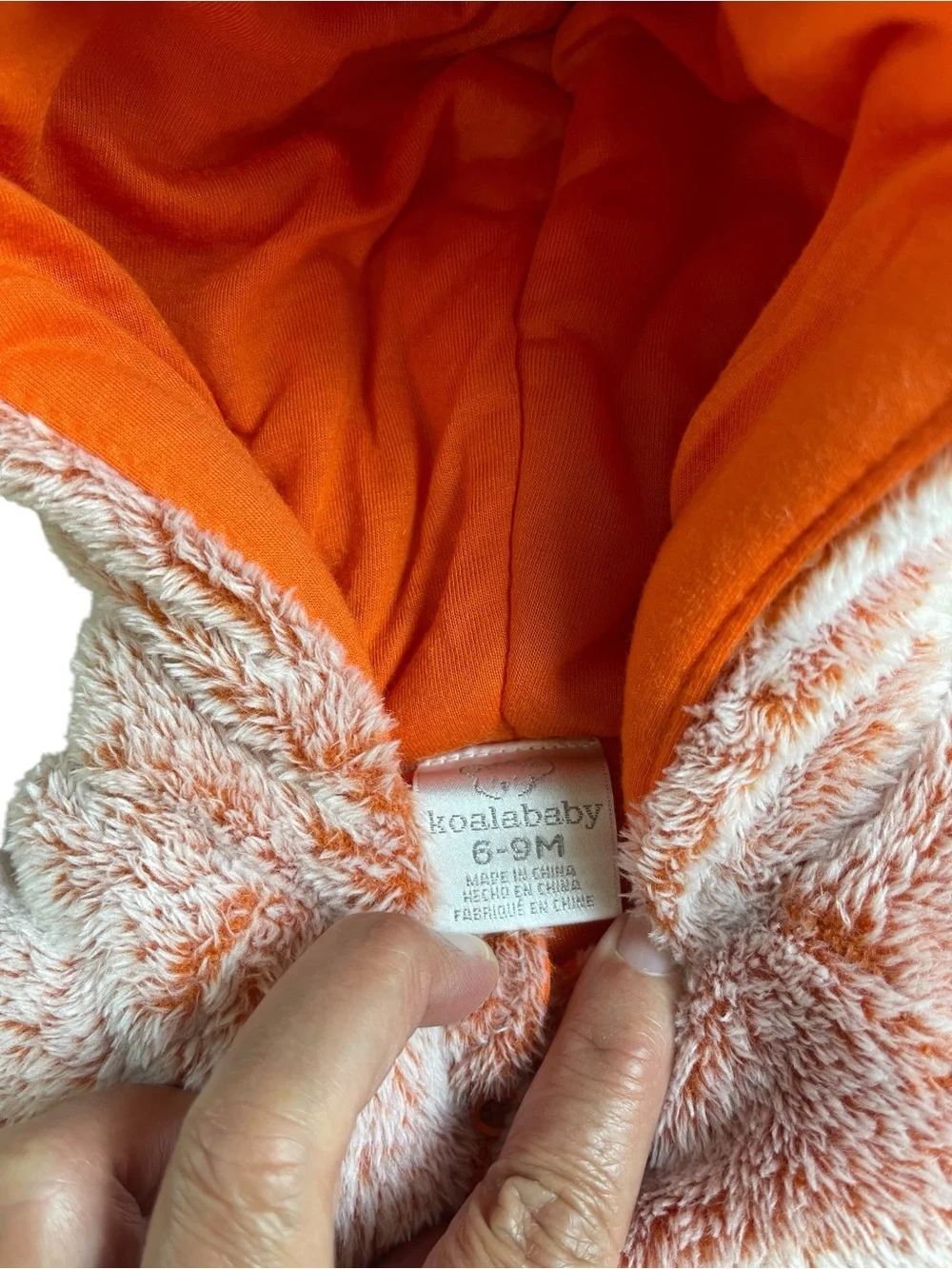 Koala Baby orange Plush fox Zip Up One Piece Bunting Snow Suit 6-9 mo